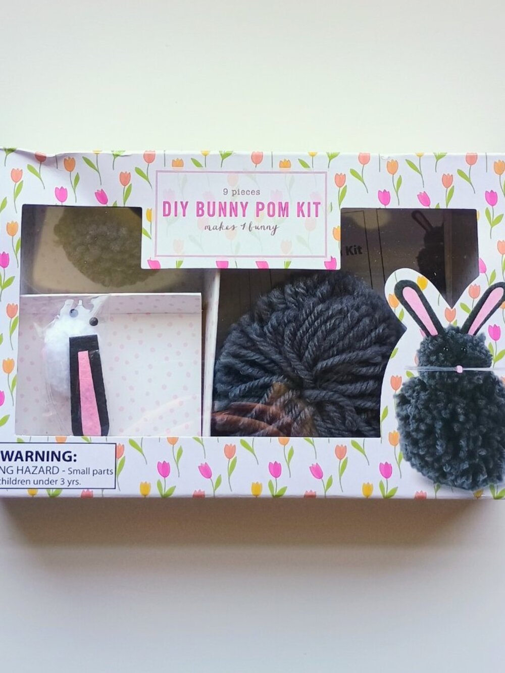 DIY Bunny Pom Pom Craft Kit 9 Pieces Makes 1 Bunny New Sealed Spring Easter